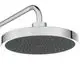 Runder Duschkopf mit Chromoberfläche und LED-Leuchtring. Hersteller ist Ideal Standard. Die Oberseite zeigt feine Düsenverteilung für gleichmäßigen Wasserfluss.